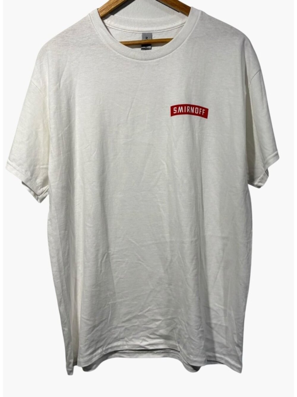 Smirnoff Vodka For The People T-Shirt White Unisex Sz Large Short Sleeve
